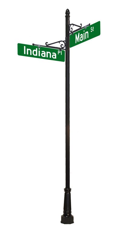 3 Decorative Street Sign Posts Capital 3 Inch Scroll And Arm